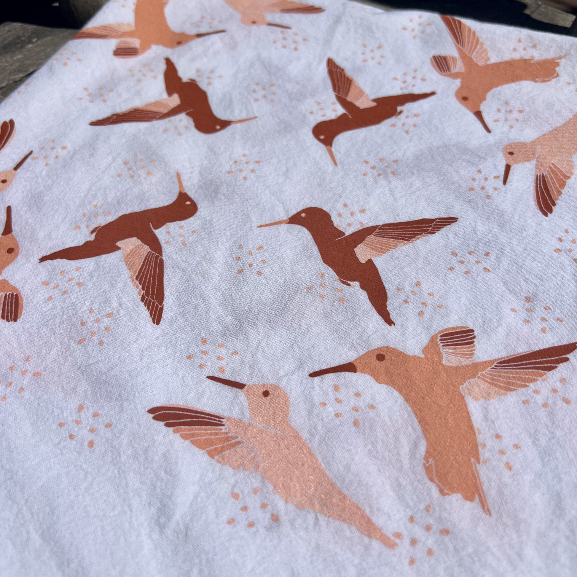 Closeup of hummingbird print