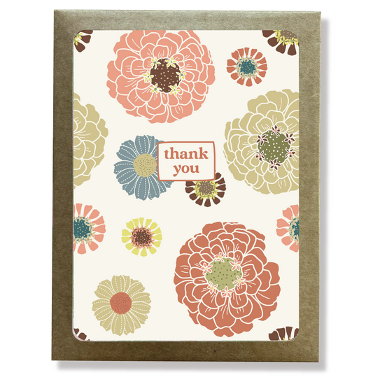 Zinnia Floral Thank You Cards 8-Pack