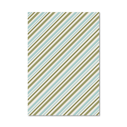 Single Sheet Double Sided Wrapping Paper in Snowflake-Stripe