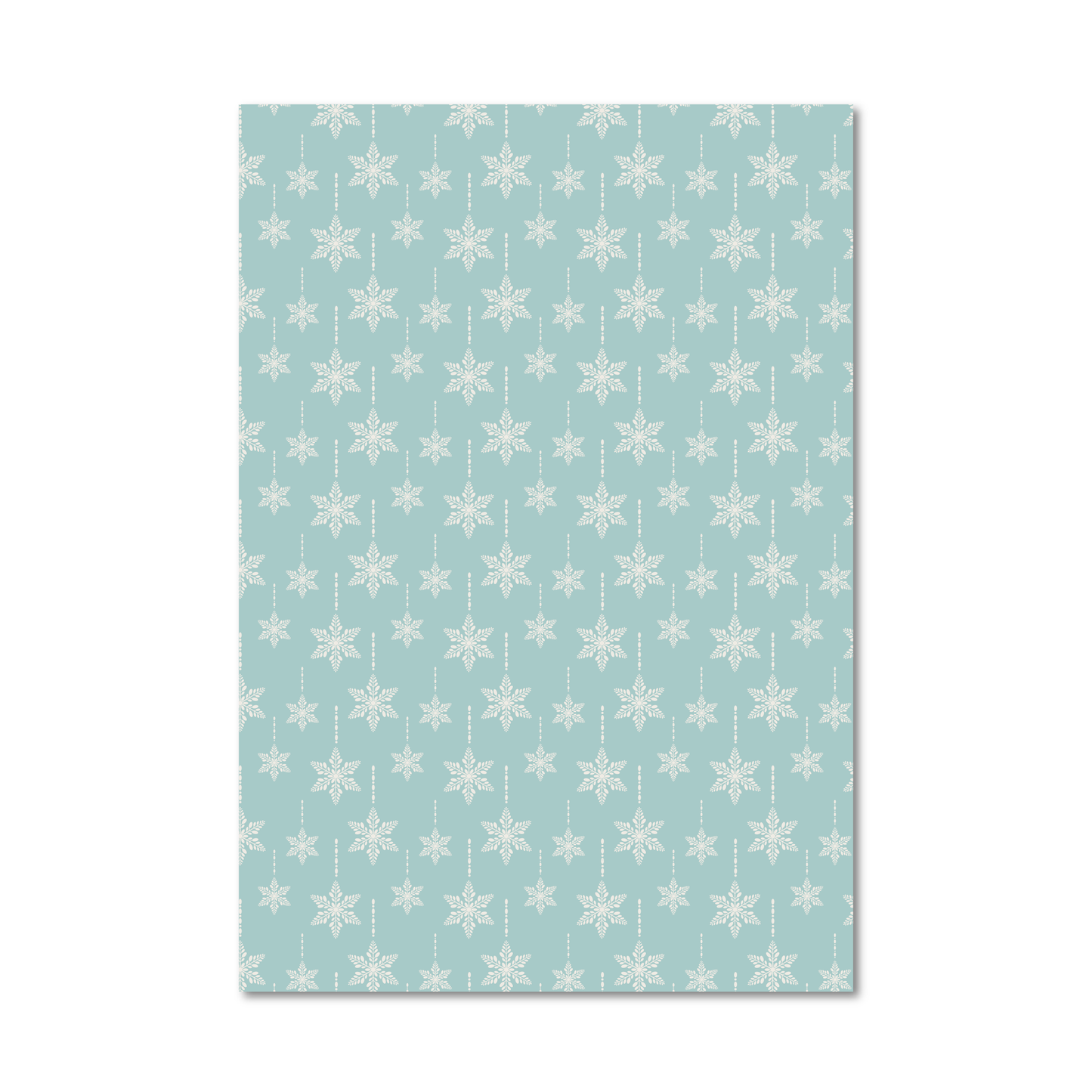 Single Sheet Double Sided Wrapping Paper in Snowflake-Stripe