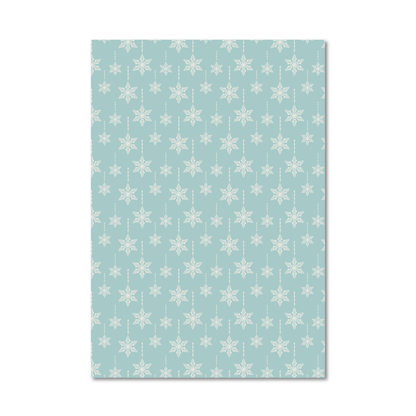 Single Sheet Double Sided Wrapping Paper in Snowflake-Stripe
