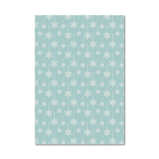 Single Sheet Double Sided Wrapping Paper in Snowflake-Stripe