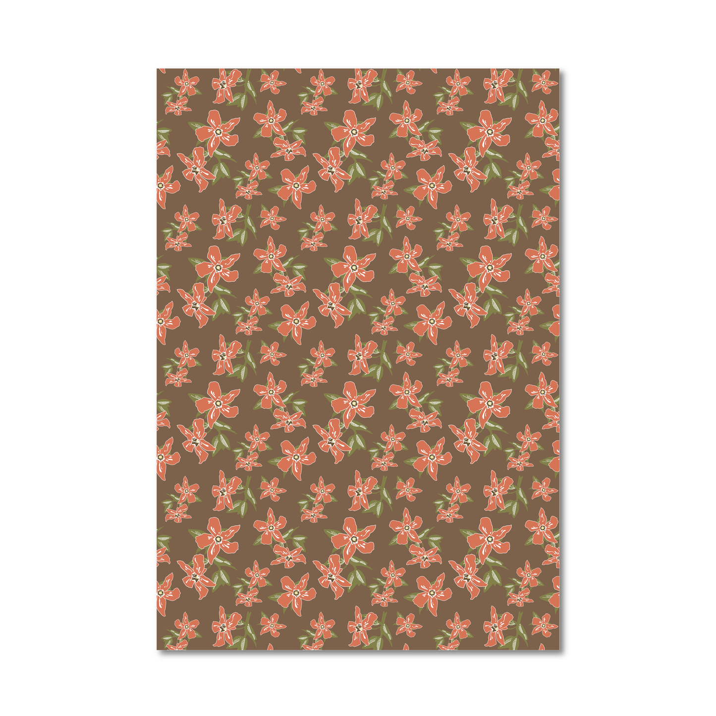Single Sheet Double Sided Wrapping Paper in Pinecone-Floral