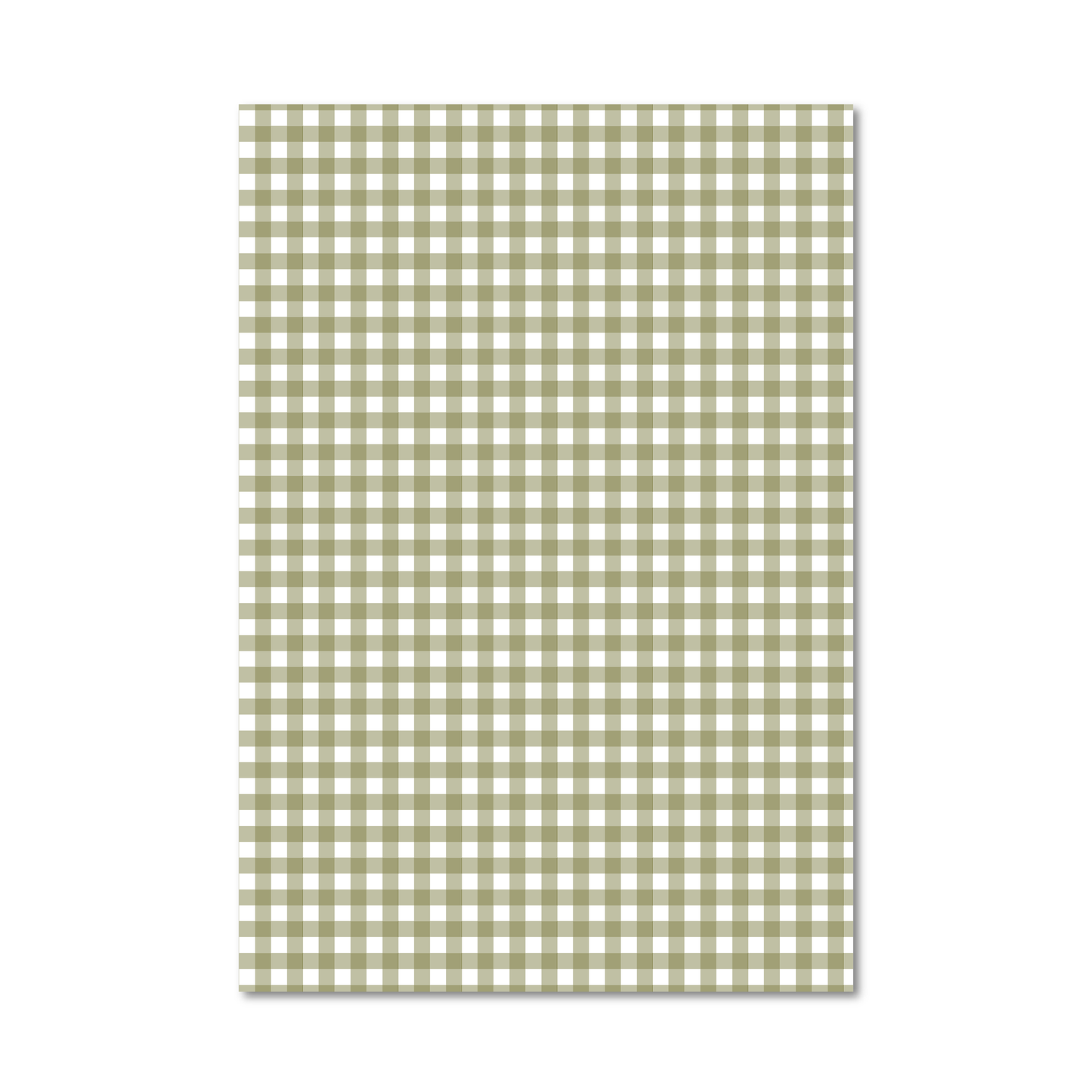 Gift wrap sheet featuring a classic green and white gingham checkered pattern, shown against a plain white background.