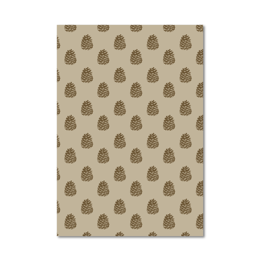 Single Sheet Double Sided Wrapping Paper in Pinecone-Floral