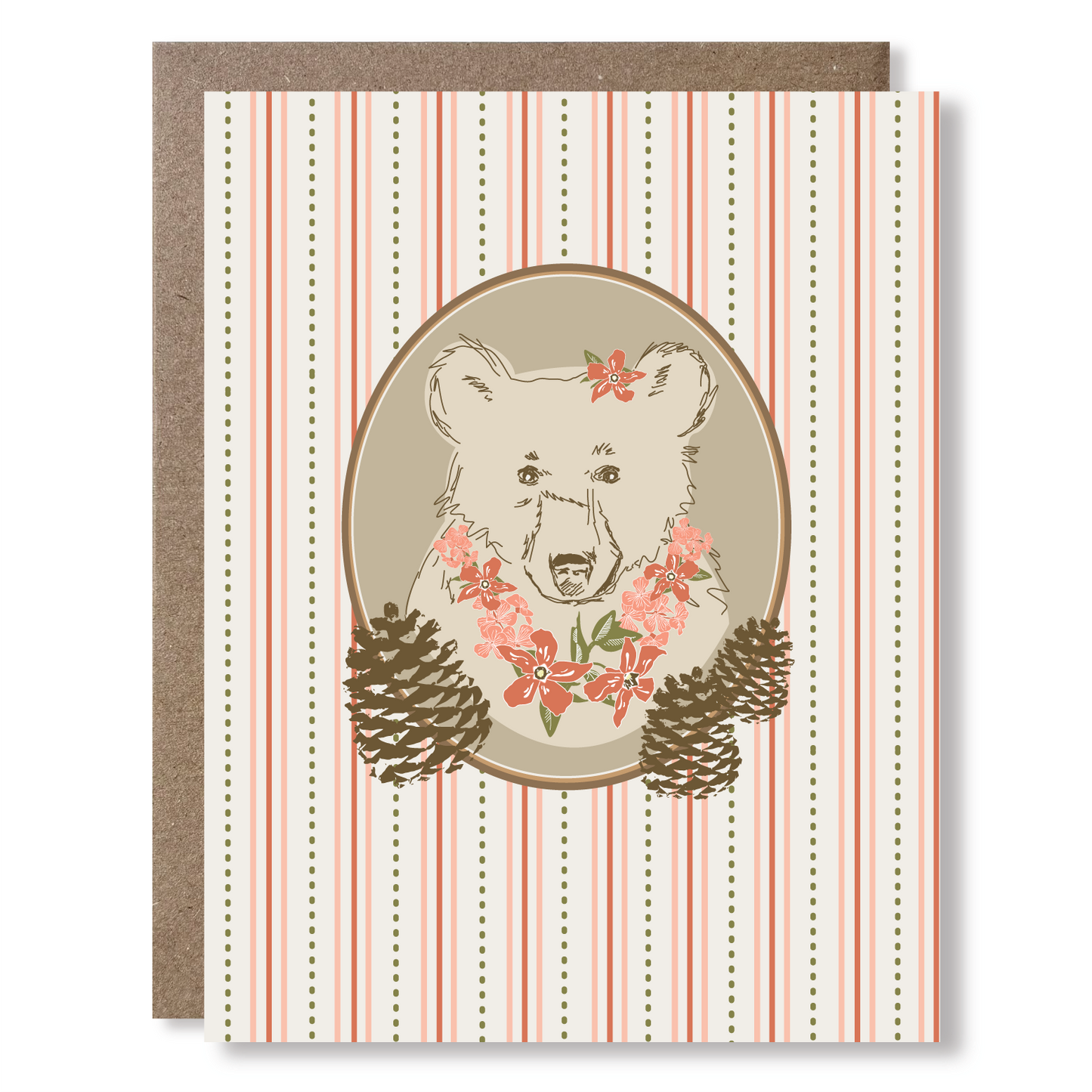 Pretty Boho Bear Greeting Card