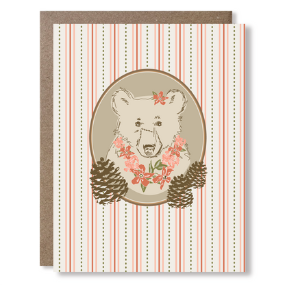 Pretty Boho Bear Greeting Card