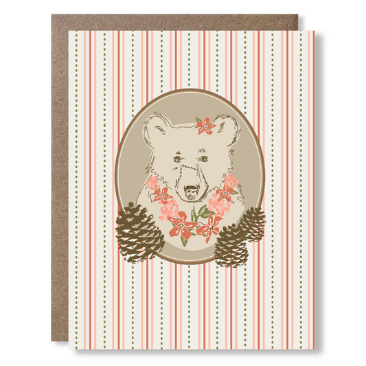 Pretty Boho Bear Greeting Card